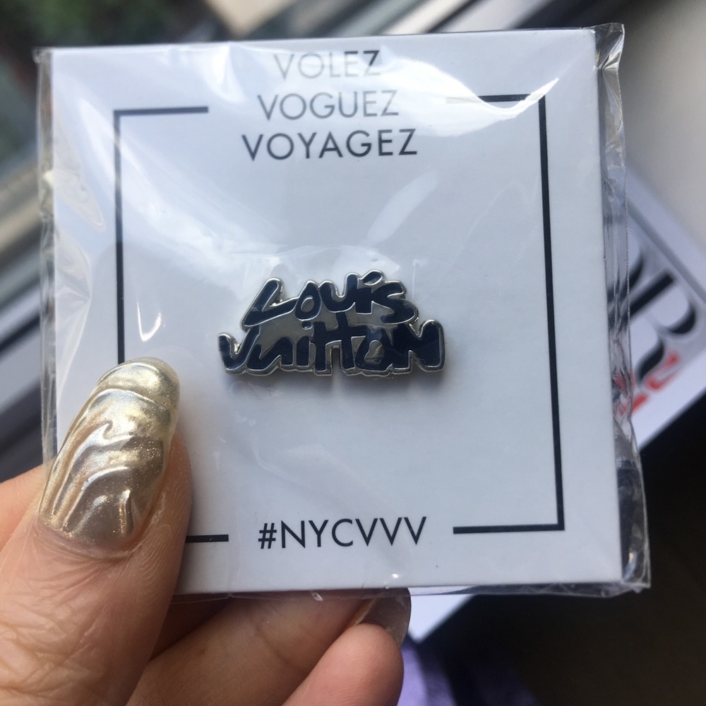 LV grafitti pin from nyc exhibition